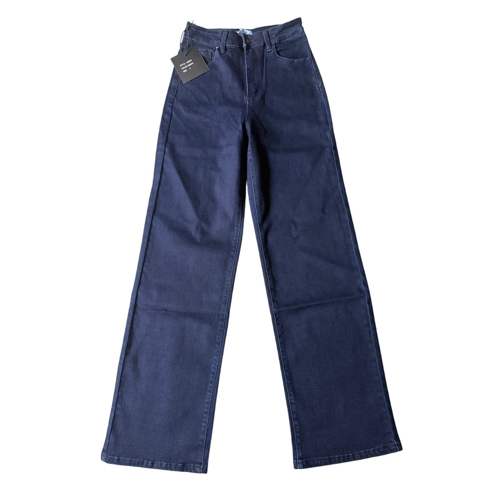 LA Girl Los Angeles LA8875 Indigo Wide Leg High Rise Jeans Womens Size 5 NEW‎